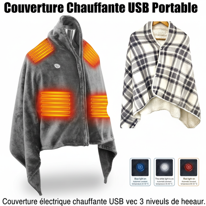 Electric Heating Body Warming Shawl Blanket Outdoor Camping Multifunctional Shawl Heating Blanket USB Charging Washable Leg Cove