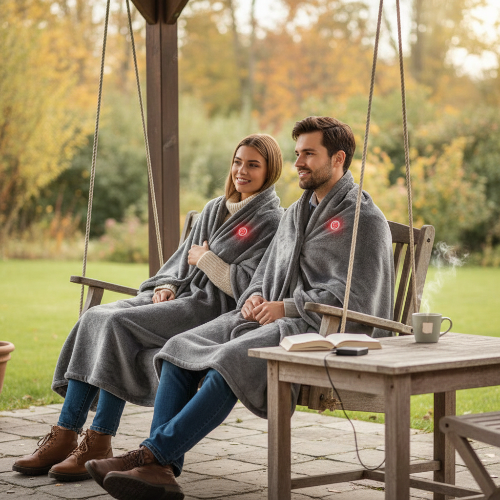 Electric Heating Body Warming Shawl Blanket Outdoor Camping Multifunctional Shawl Heating Blanket USB Charging Washable Leg Cove