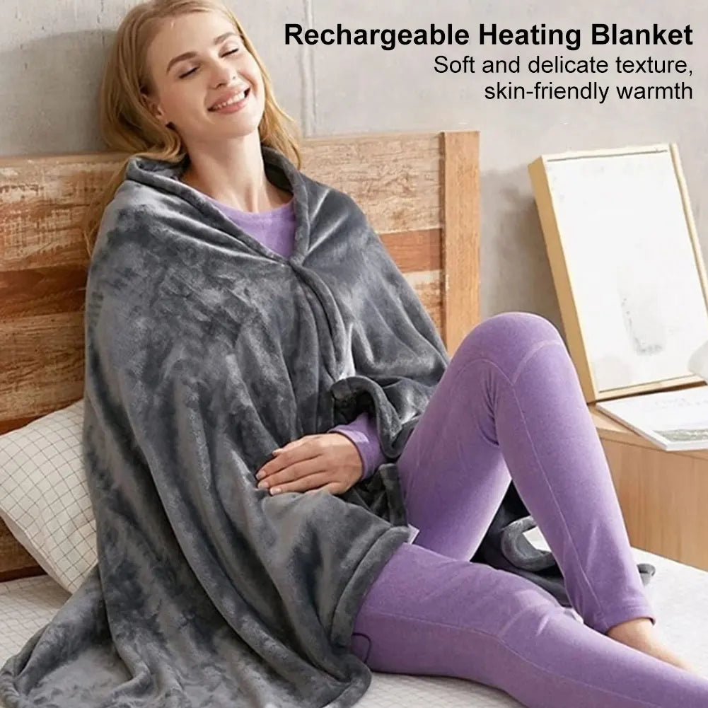 Electric Heating Body Warming Shawl Blanket Outdoor Camping Multifunctional Shawl Heating Blanket USB Charging Washable Leg Cove