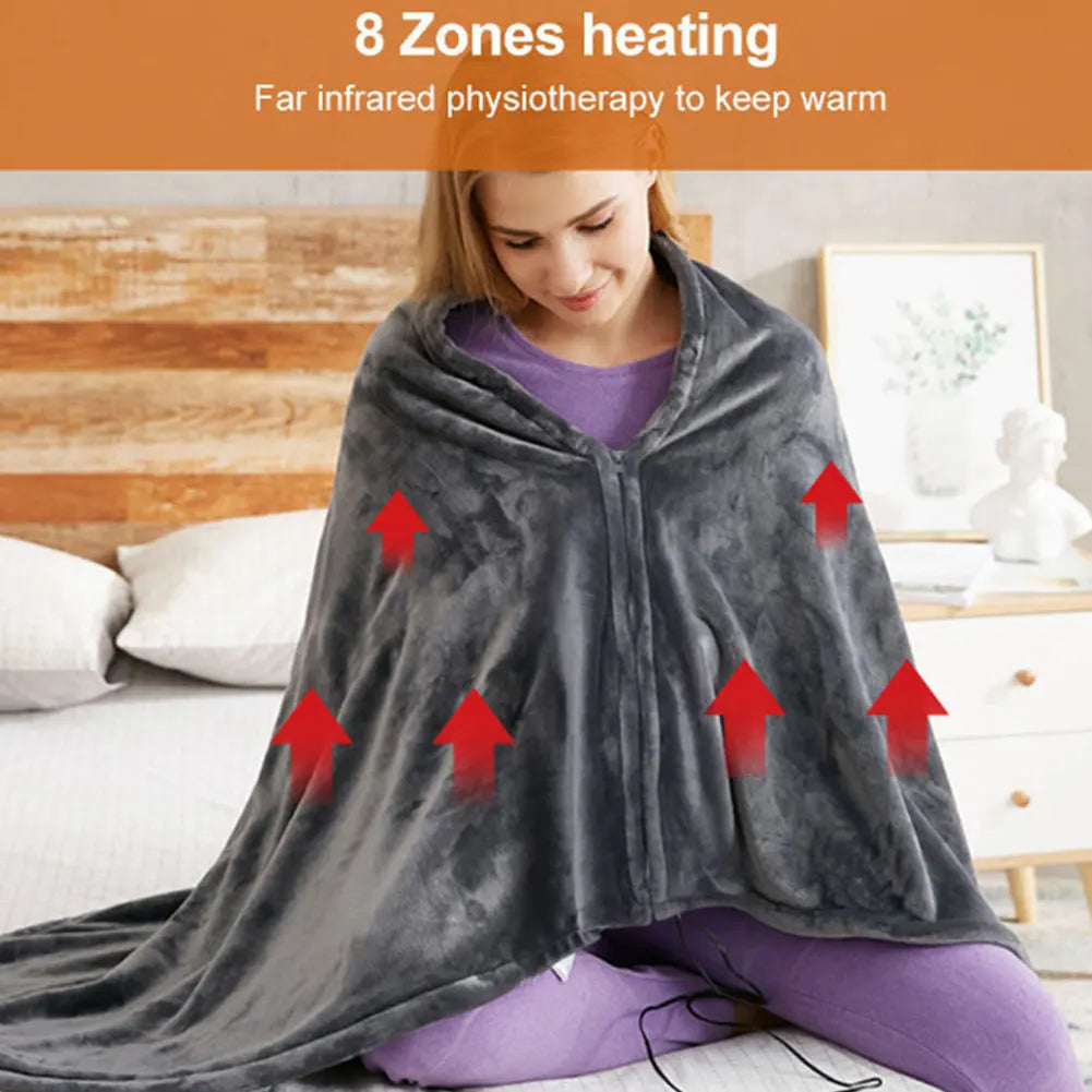 Electric Heating Body Warming Shawl Blanket Outdoor Camping Multifunctional Shawl Heating Blanket USB Charging Washable Leg Cove